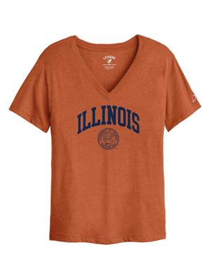 Image of ILLINOIS SEAL WMNS VNECK INTRAMURAL -  burntorange